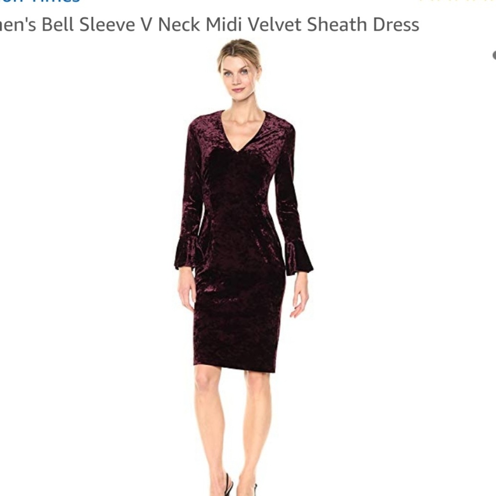 v neck, velvet, raisin/purple dress, GUC